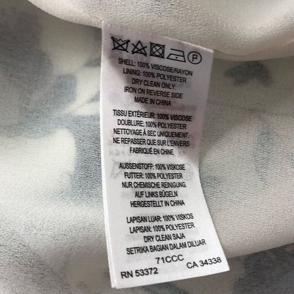 French Connection Porcelain Sheen Tunic Dress Floral Elbow Sleeve size 0 NWT - Picture 11 of 12